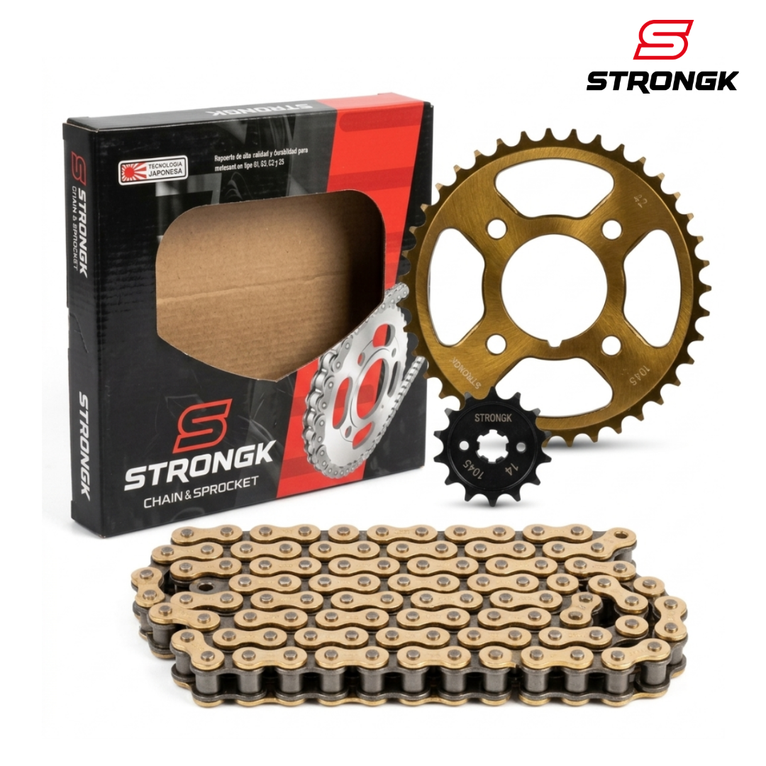 KIT ARRASTRE ACERADO PULSAR 160MN 45T-14T 428H-138L STRONGK