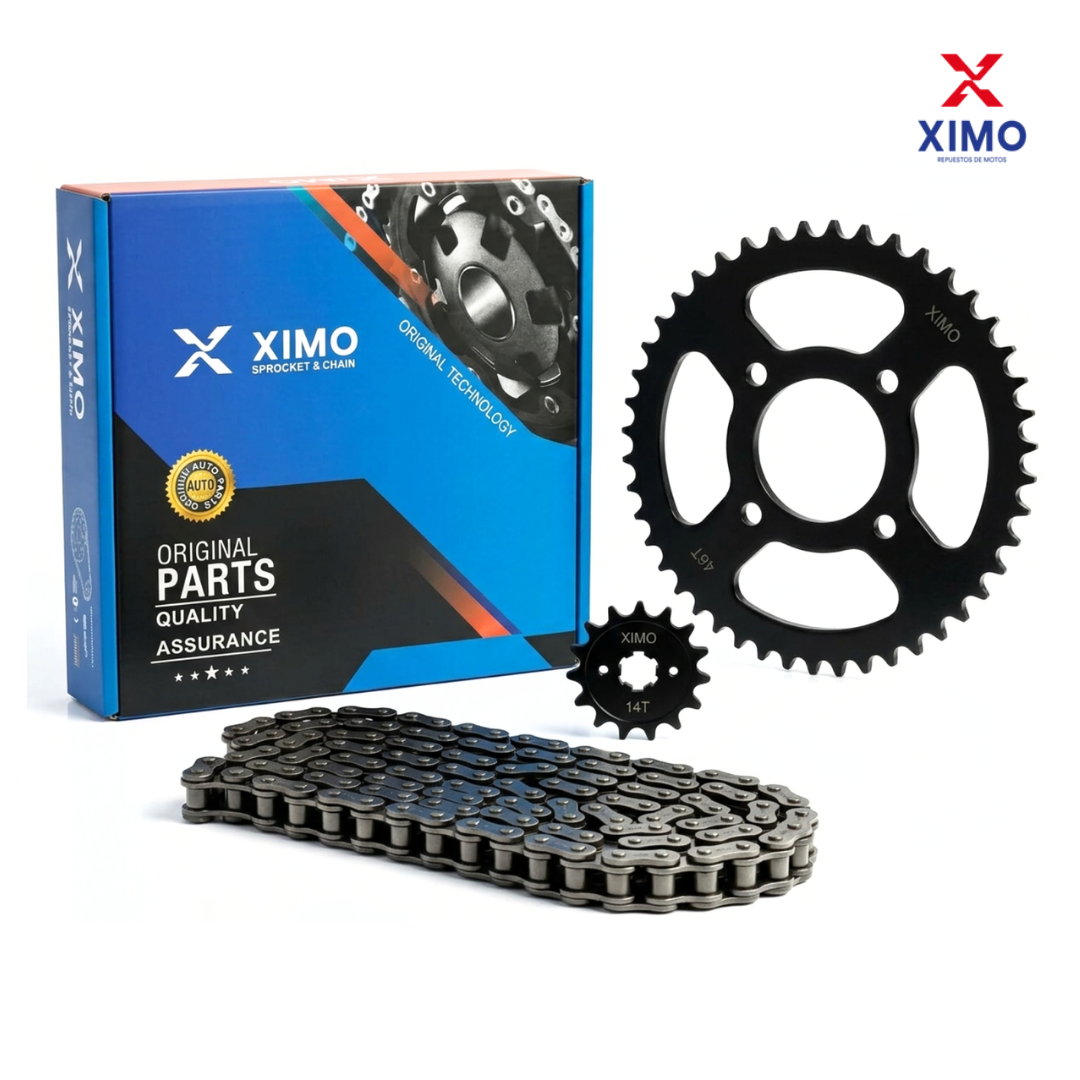 KIT ARRASTRE NEGRO APACHE 180 RTR 46T-14T 428H-132L XIMO