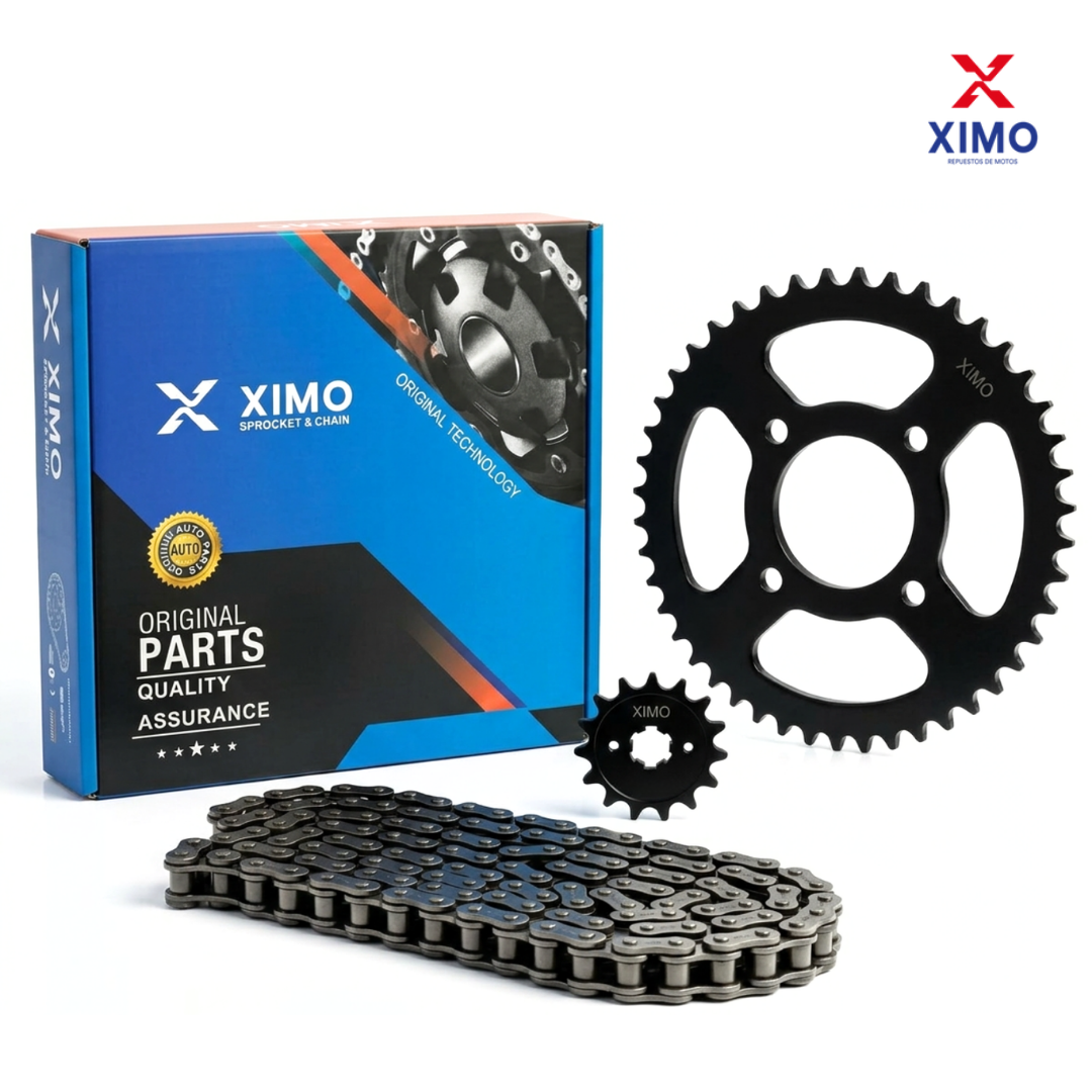 KIT ARRASTRE NEGRO PULSAR 160NS (MOD.VIE) 4H 46T-15T 428H-138L XIMO