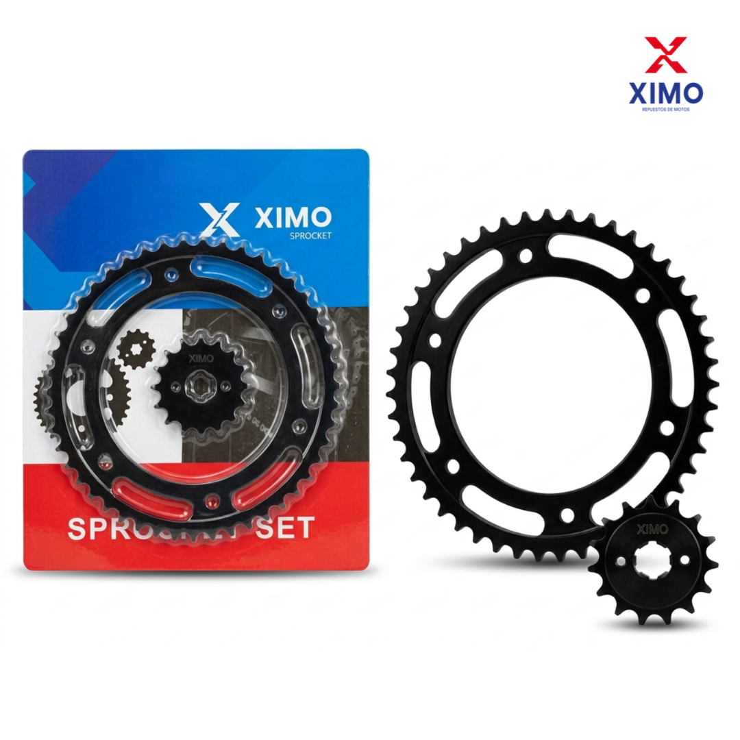 PLATO PIÑON NEGRO XR150 49T-16T XIMO